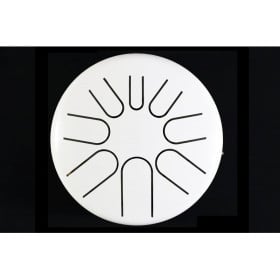 white multiscale steel tongue drum