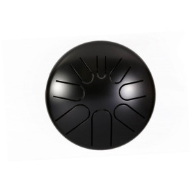 top view of a black 432hz Multiscale Beat Root tongue drum